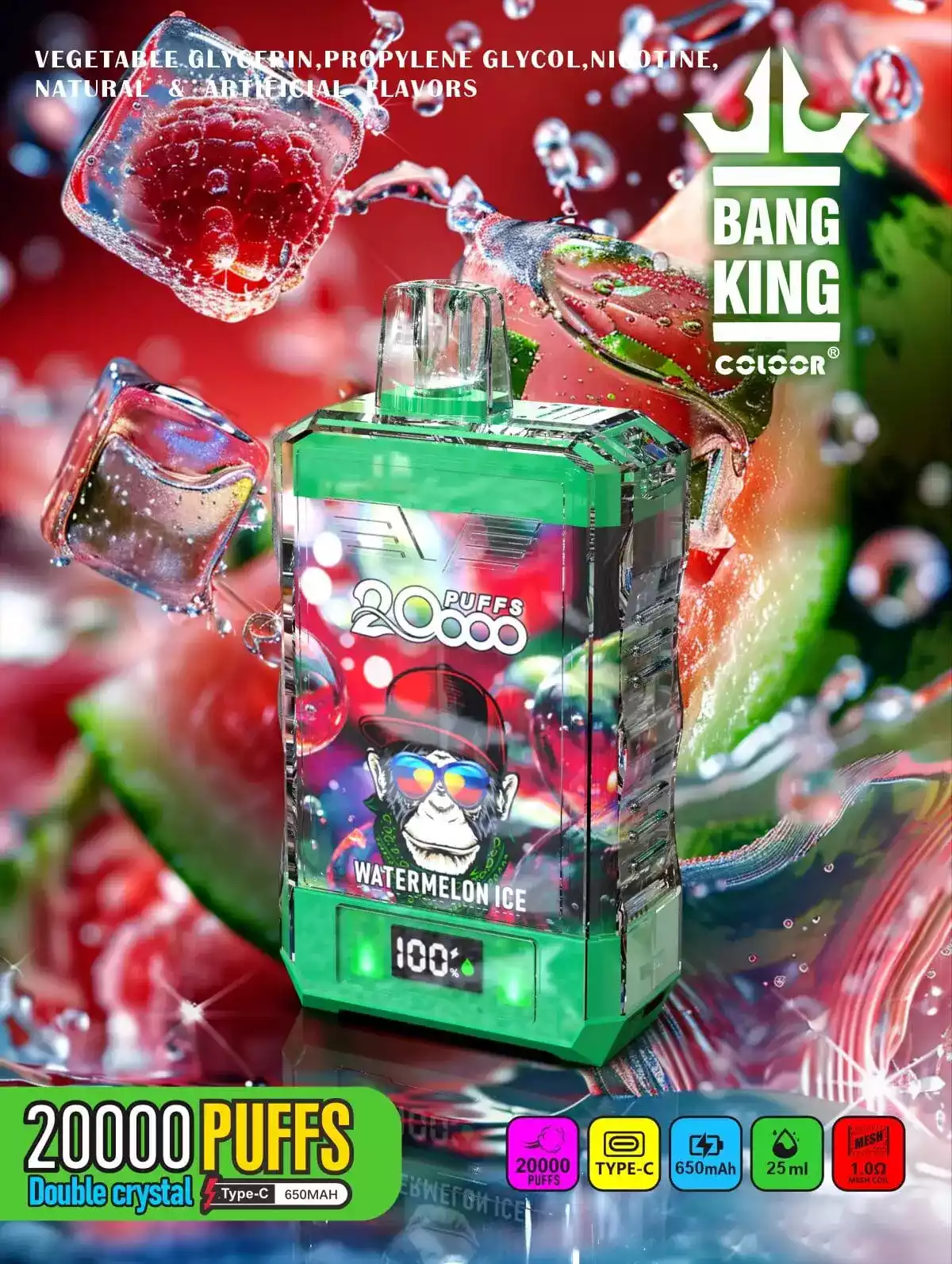 Bang King 20000 Puffs Nuevo Sabor Pantalla LCD Vape Desechable (7) Bang King 20000 Puffs Nuevo Sabor Pantalla LCD Vape Desechable (7)