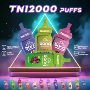 Bang TN 12000 Puffs Throwaway Vape 0% 2% 3% 5% Nikotin High-Density E-Liquid für längeren Gebrauch