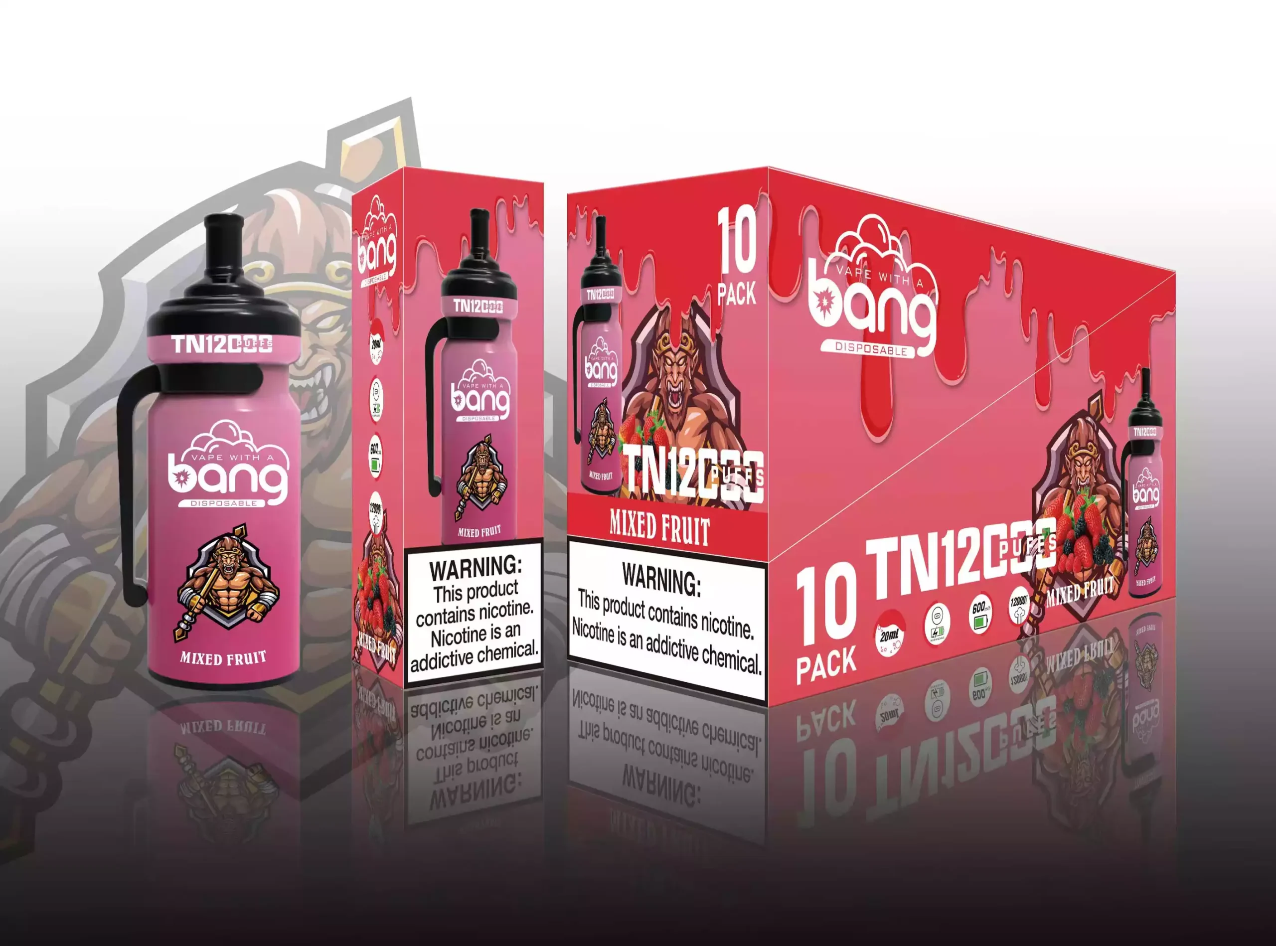 Bang TN 12000 Puffs Throwaway Vape 0% 2% 3% 5% Nicotina E-Líquido de alta densidad para un uso más prolongado (10) Bang TN 12000 Puffs Throwaway Vape 0% 2% 3% 5% Nicotina E-Líquido de alta densidad para un uso más prolongado (10)