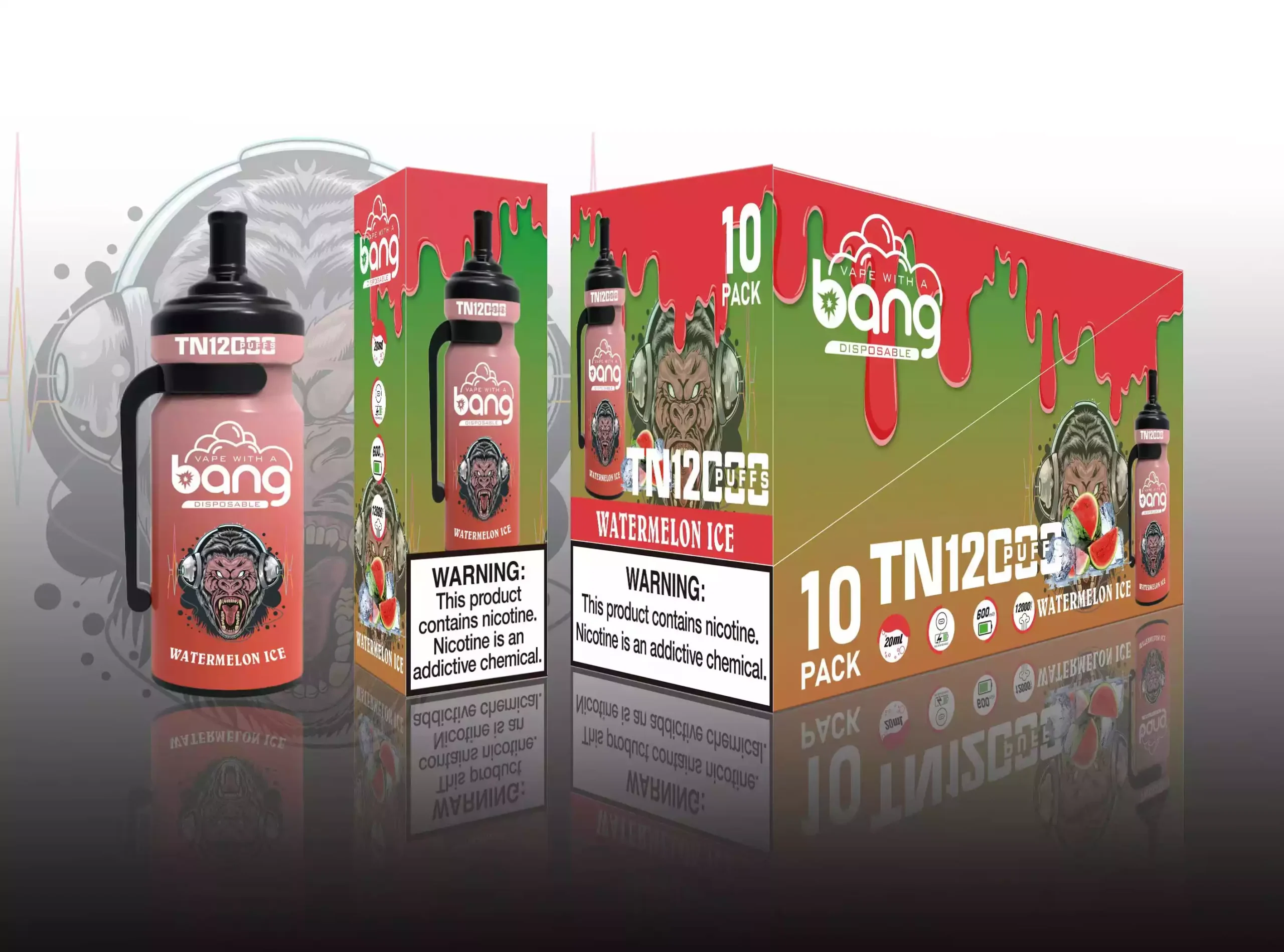 Bang TN 12000 Puffs Throwaway Vape 0% 2% 3% 5% Nicotina E-Líquido de alta densidad para un uso más prolongado (5) Bang TN 12000 Puffs Throwaway Vape 0% 2% 3% 5% Nicotina E-Líquido de alta densidad para un uso más prolongado (5)