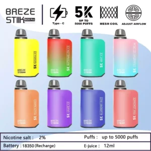 Breze Stiik Box Pro 5000 Puffs Vape 0% 2% 5% Nikotin High-Density-Aromen