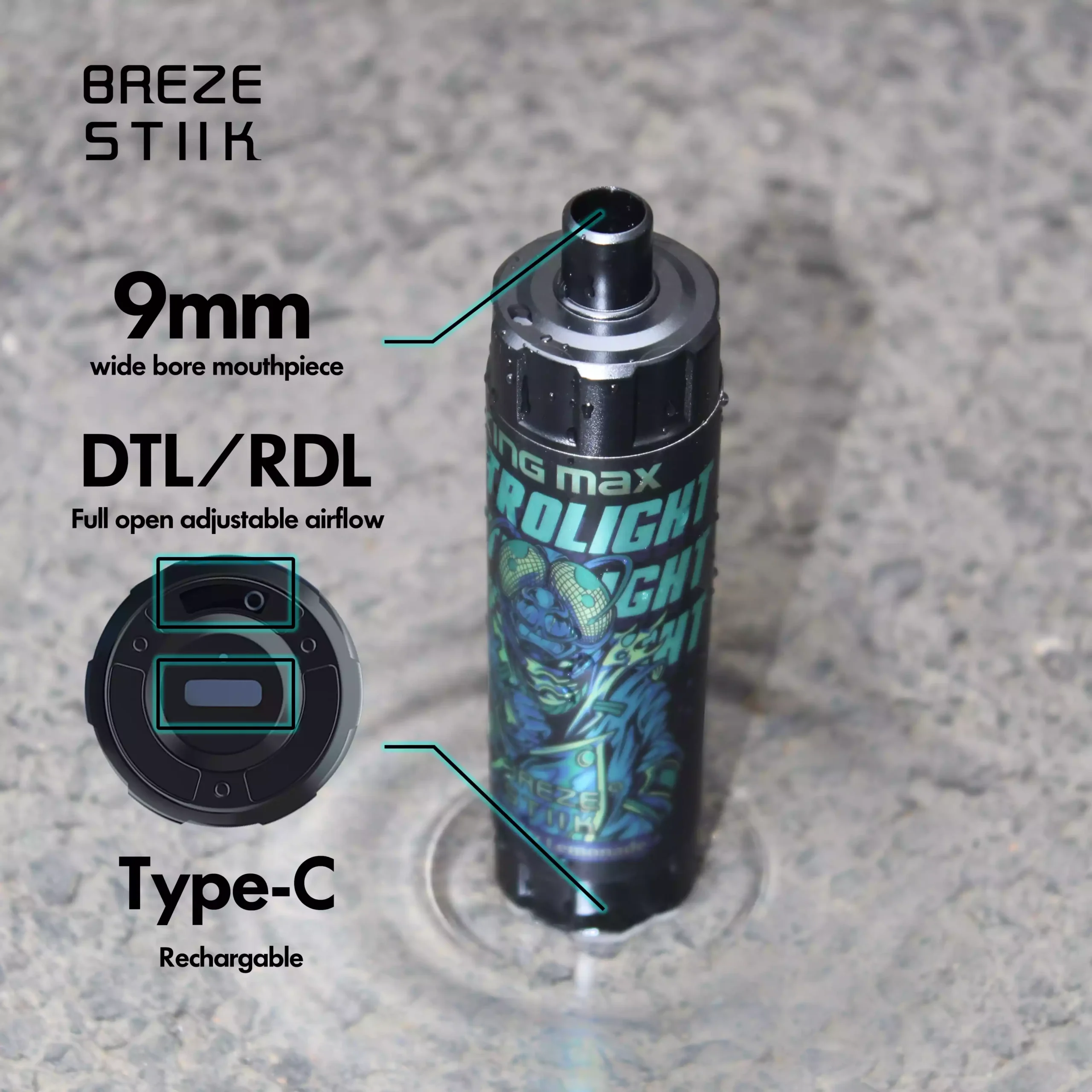 Breze Stiik King Max 10000 Puffs Vape Monouso 0%1 % Nicotina Ajustable (10) Breze Stiik King Max 10000 Puffs Vape Monouso 0%1 % Nicotina Ajustable (10)