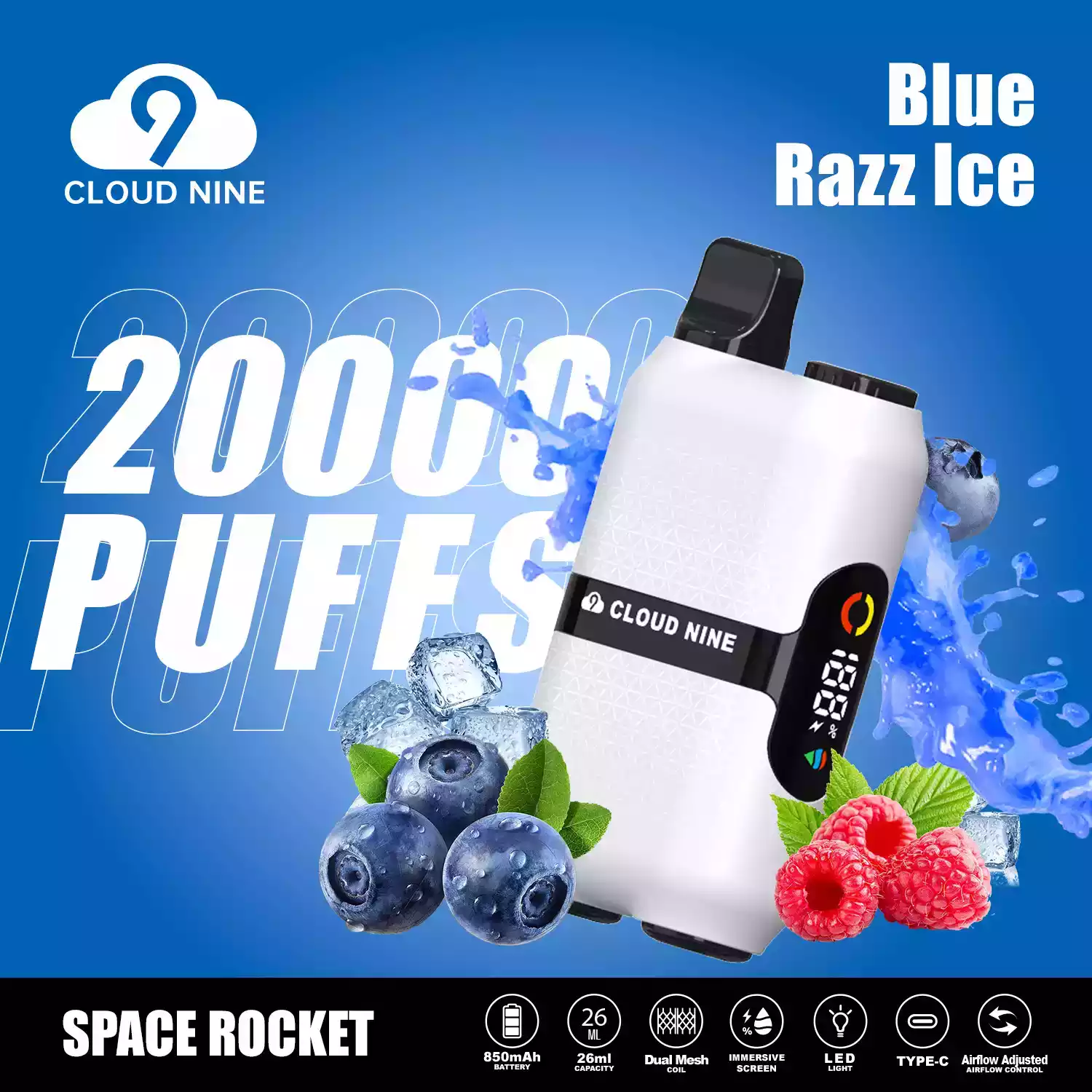 CLOUD NINE D33 20000 Puffs Single-Use Vape 0% 5% Nicotine Multiple Flavor Selections (12) CLOUD NINE D33 20000 Puffs Single-Use Vape 0% 5% Nicotine Multiple Flavor Selections (12)