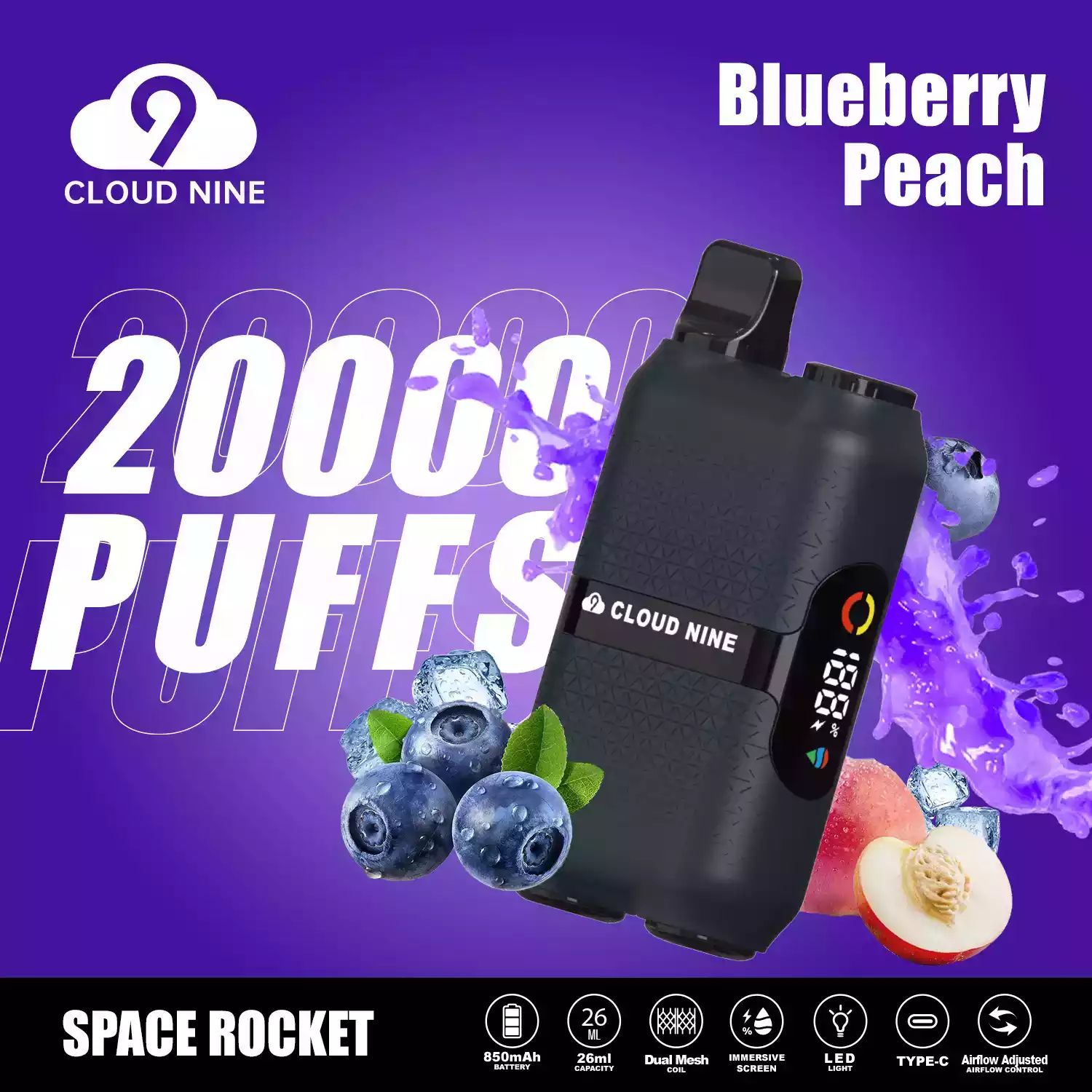 CLOUD NINE D33 20000 Puffs Single-Use Vape 0% 5% Nicotine Multiple Flavor Selections (13) CLOUD NINE D33 20000 Puffs Single-Use Vape 0% 5% Nicotine Multiple Flavor Selections (13)