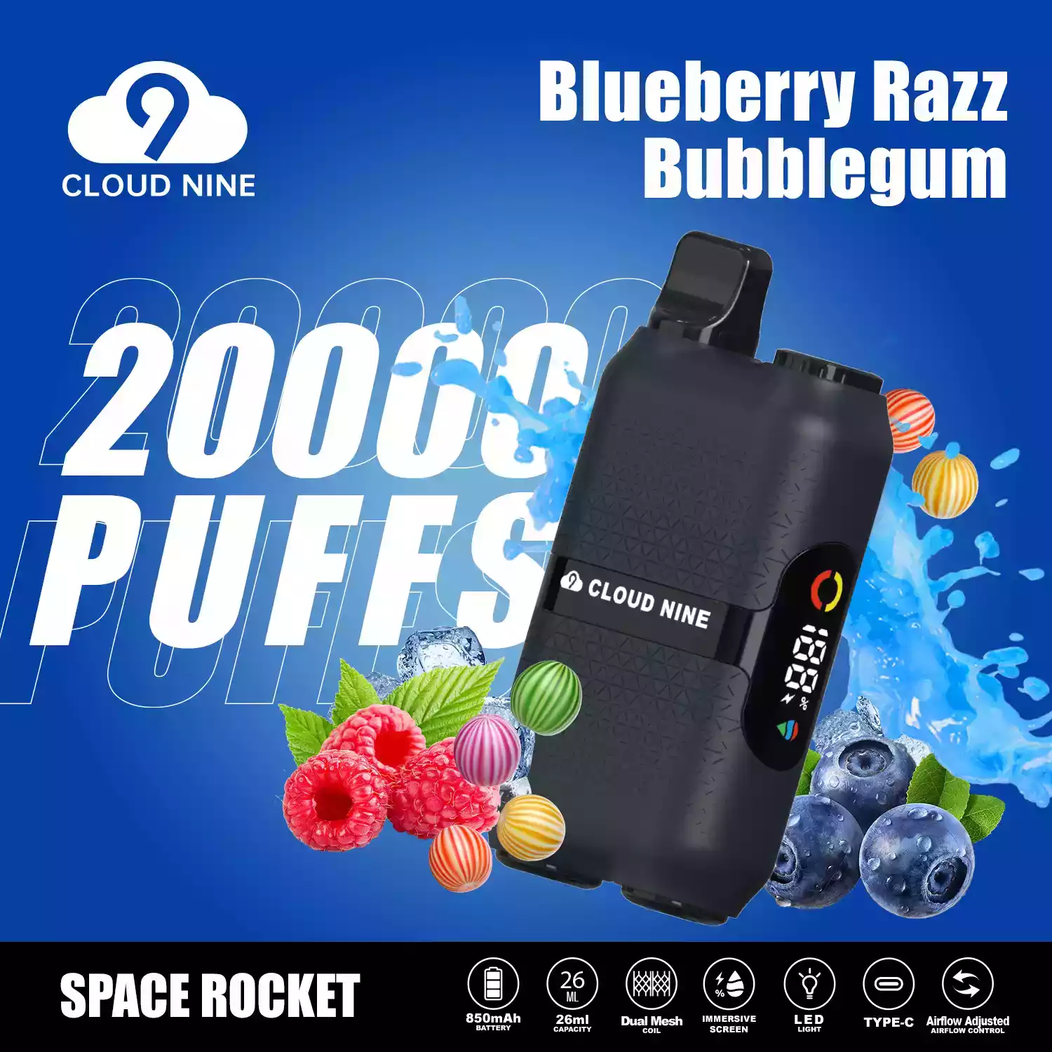 CLOUD NINE D33 20000 Puffs Single-Use Vape 0% 5% Nicotine Multiple Flavor Selections (15) CLOUD NINE D33 20000 Puffs Single-Use Vape 0% 5% Nicotine Multiple Flavor Selections (15)
