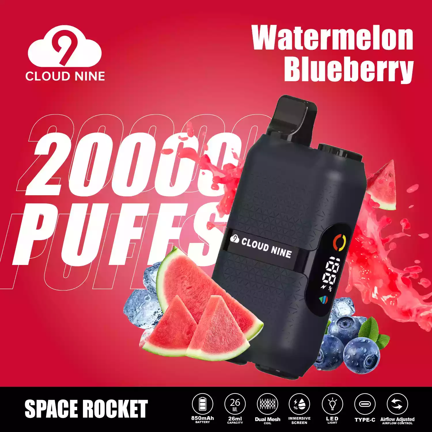 CLOUD NINE D33 20000 Puffs Single-Use Vape 0% 5% Nicotine Multiple Flavor Selections (19) CLOUD NINE D33 20000 Puffs Single-Use Vape 0% 5% Nicotine Multiple Flavor Selections (19)