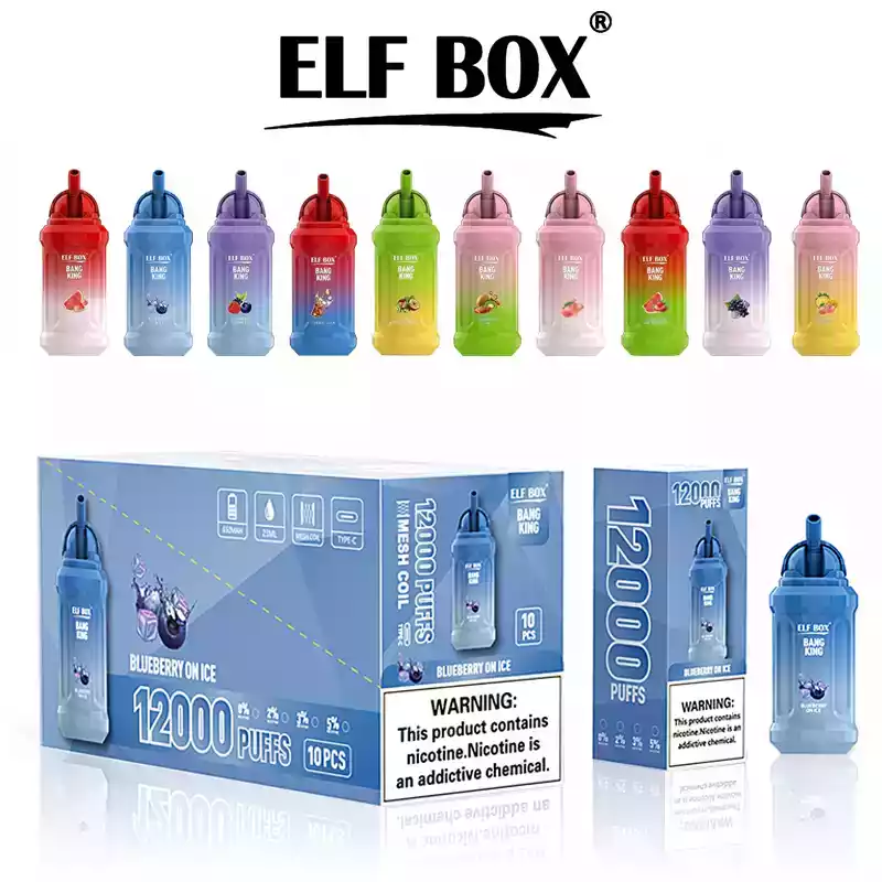 ELF BOX BK12000 Puffs Vape 0%, 2%, 3%, and 5%, Nicotine Long-Lasting & Multiple Flavor Selections (13) ELF BOX BK12000 Puffs Vape 0%, 2%, 3%, and 5%, Nicotine Long-Lasting & Multiple Flavor Selections (13)