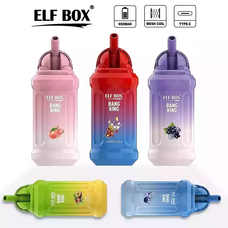 ELF BOX BK12000 Puffs Vape 0%, 2%, 3%, and 5%, Nicotine Long-Lasting & Multiple Flavor Selections (14) ELF BOX BK12000 Puffs Vape 0%, 2%, 3%, and 5%, Nicotine Long-Lasting & Multiple Flavor Selections (14)