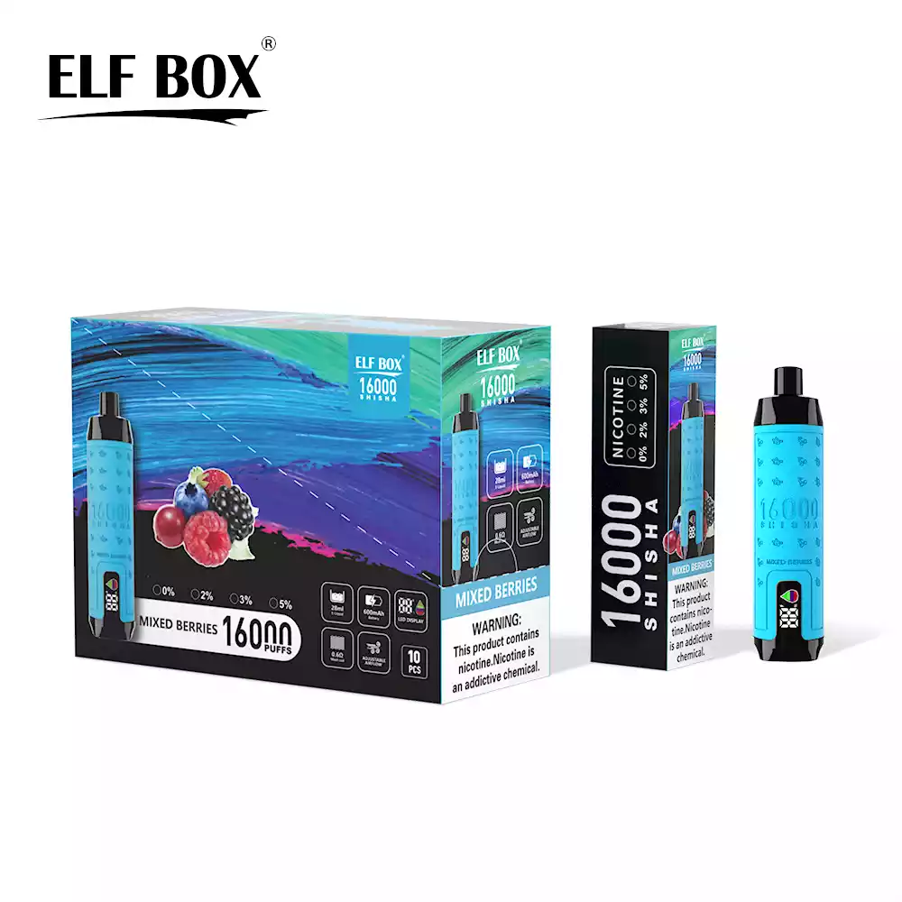 ELF BOX SHISHA 16000 Puffs neue LED-Anzeige Vape elektronische Zigarette Pod (4) ELF BOX SHISHA 16000 Puffs neue LED-Anzeige Vape elektronische Zigarette Pod (4)