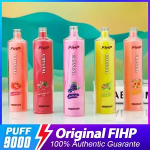 FIHP Crystal 9000 Puffs - Vaporizador desechable de alta capacidad con ricos sabores