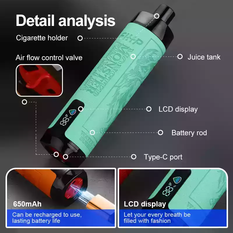 FIHP Shisha Hookah 12000 Puffs Einweg Vape Hohe Kapazität, reiche Aromen & LED-Anzeige (7) FIHP Shisha Hookah 12000 Puffs Einweg Vape Hohe Kapazität, reiche Aromen & LED-Anzeige (7)