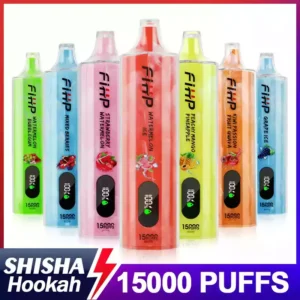 FIHP Shisha Hookah 15000 Puffs LCD Display Einweg Vape Langlebig & Reichhaltige Aromen