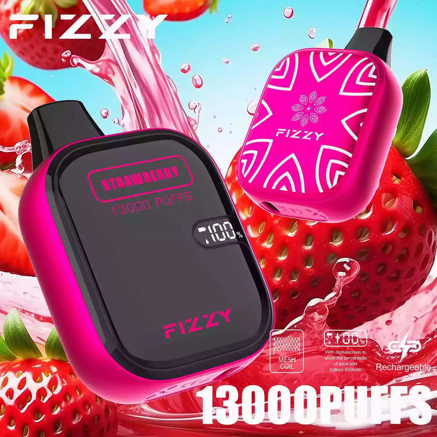 Fizzy Boom 13000 Puffs hohe Kapazität Einweg Vape mit LCD-Display (4) Fizzy Boom 13000 Puffs hohe Kapazität Einweg Vape mit LCD-Display (4)