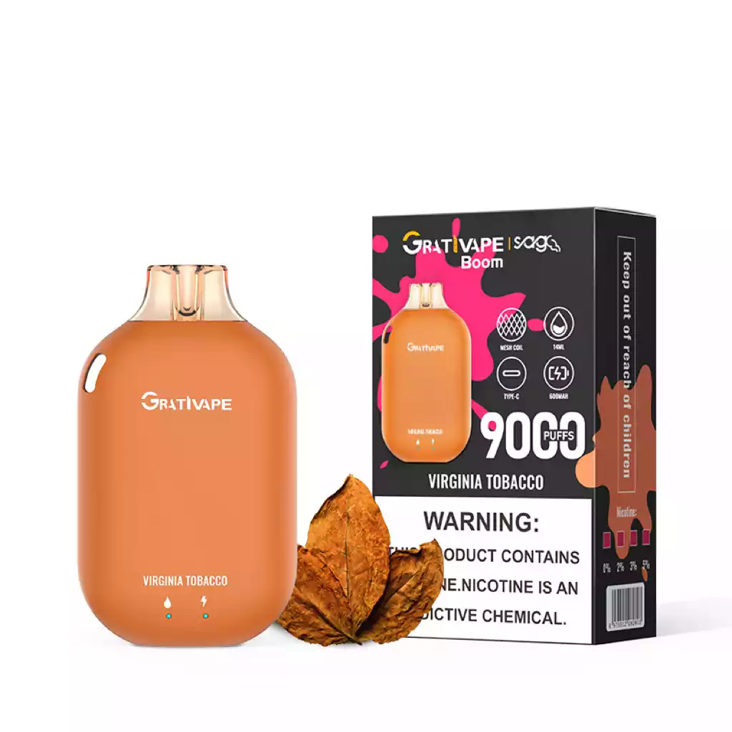 Grativape Boom 9000 Puffs Disposable Vape with Advanced Mesh Coil and 14ml Premium E-liquid (1) Grativape Boom 9000 Puffs Disposable Vape with Advanced Mesh Coil and 14ml Premium E-liquid (1)