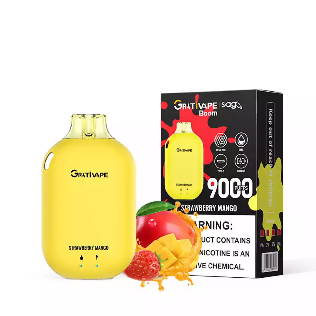 Grativape Boom 9000 Puffs Disposable Vape with Advanced Mesh Coil and 14ml Premium E-liquid (9) Grativape Boom 9000 Puffs Disposable Vape with Advanced Mesh Coil and 14ml Premium E-liquid (9)