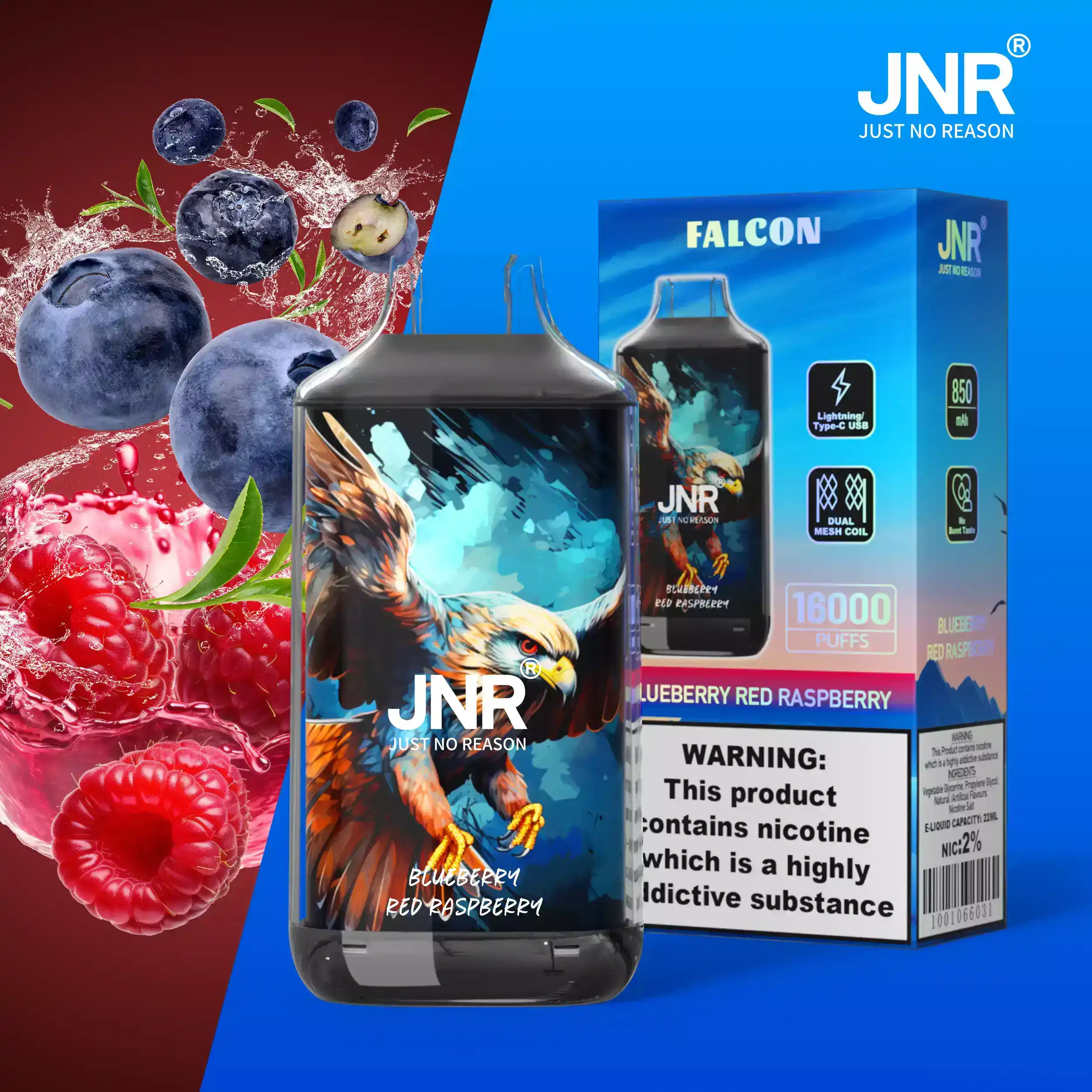 JNR Falcon 16000 Puffs 0% 2% 5% Nicotina Vape Desechable (17) JNR Falcon 16000 Puffs 0% 2% 5% Nicotina Vape Desechable (17)