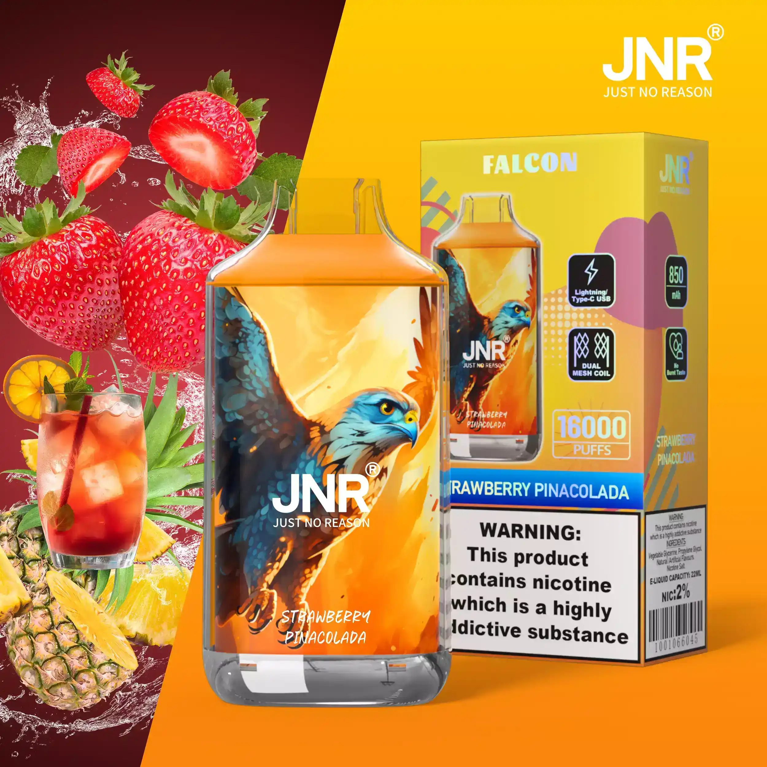 JNR Falcon 16000 Puffs 0% 2% 5% Nicotina Vape Desechable (31) JNR Falcon 16000 Puffs 0% 2% 5% Nicotina Vape Desechable (31)