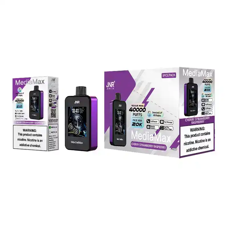 JNR Media Max 40000 Puffs 0% 2% 5% Nicotine LCD Display Disposable Vape (6) JNR Media Max 40000 Puffs 0% 2% 5% Nicotine LCD Display Disposable Vape (6)