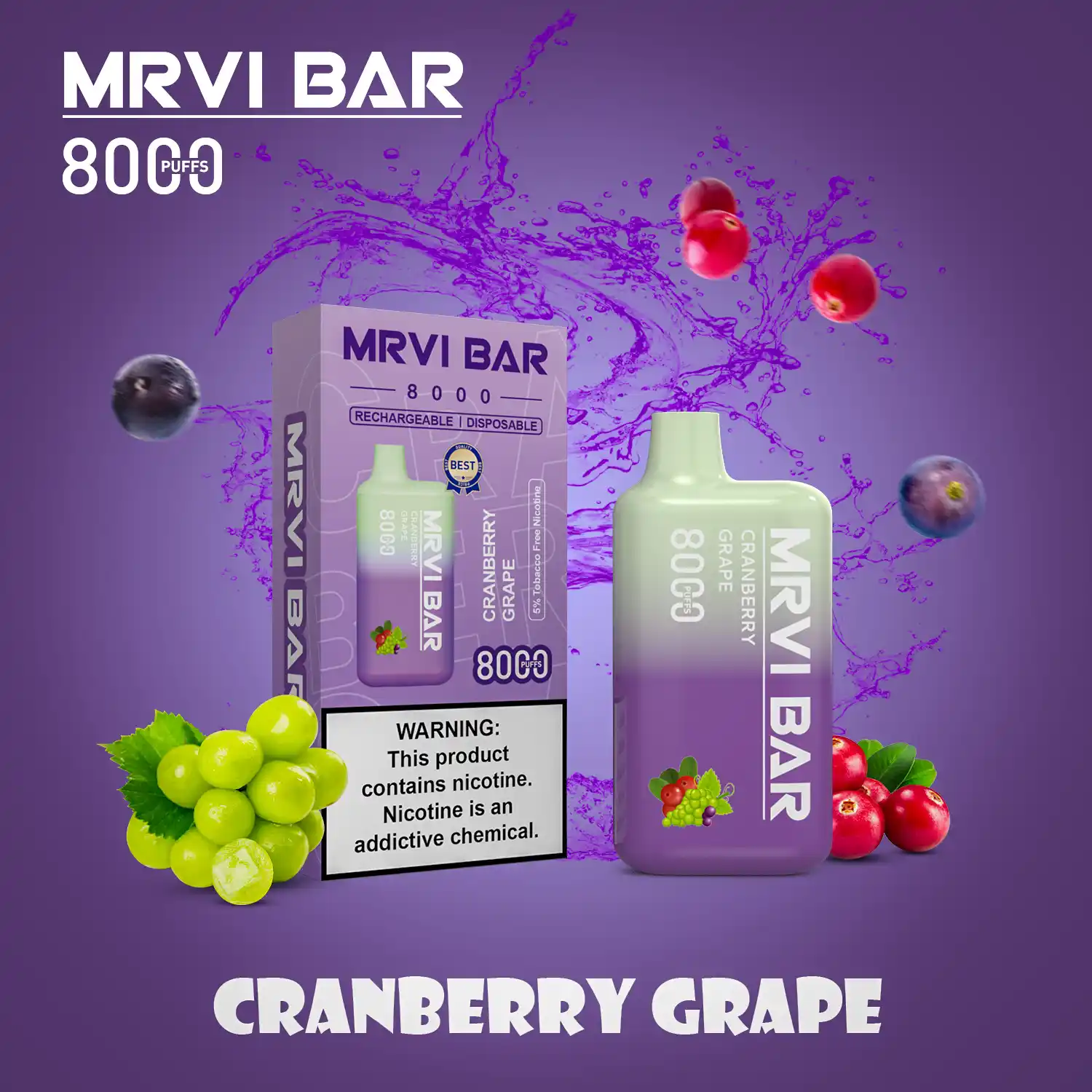 MRVI BAR 8000 Puffs 2%, 3%, 5% Nicotine, Rechargeable Disposable Vape Pen (10) MRVI BAR 8000 Puffs 2%, 3%, 5% Nicotine, Rechargeable Disposable Vape Pen (10)