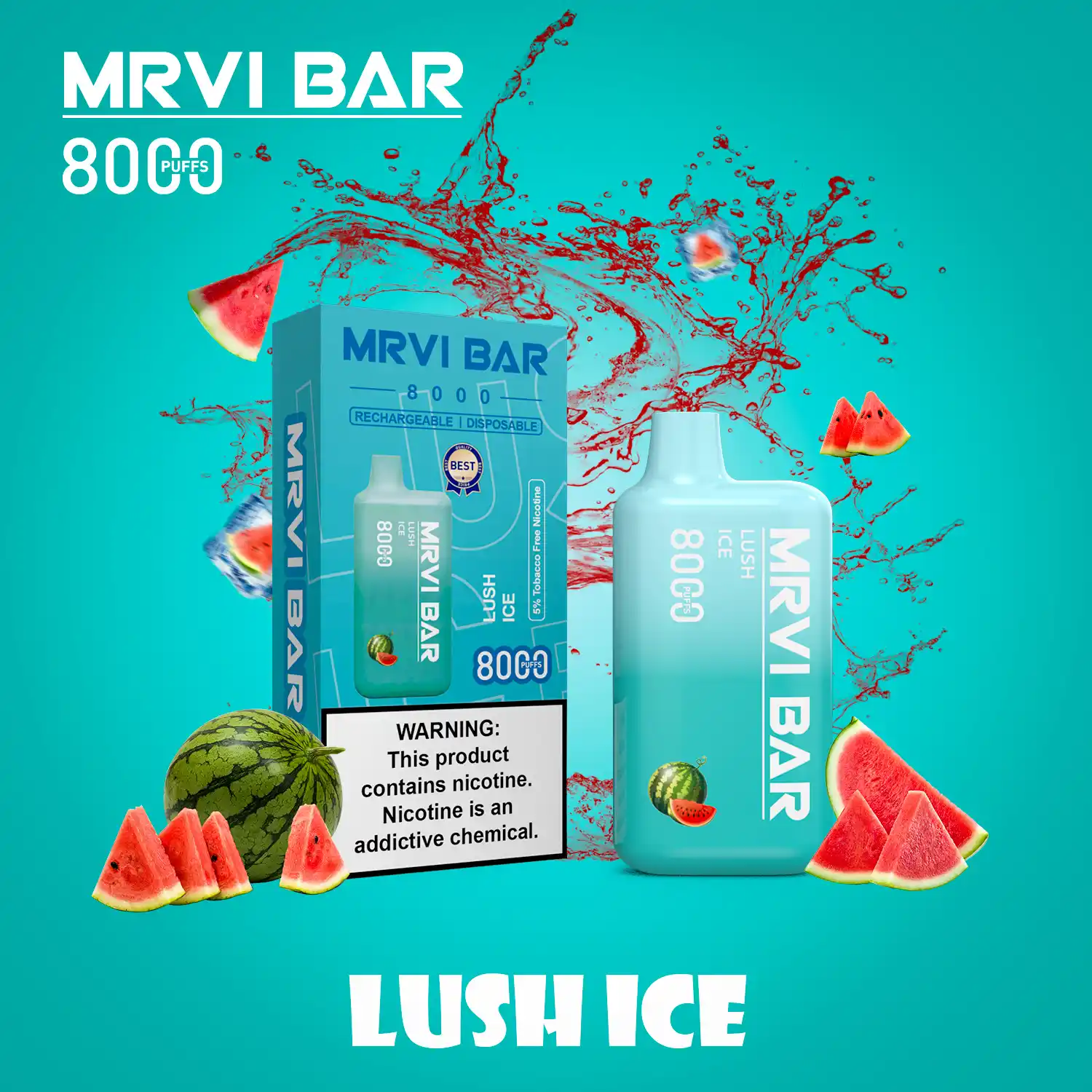 MRVI BAR 8000 Puffs 2%, 3%, 5% Nicotine, Rechargeable Disposable Vape Pen (4) MRVI BAR 8000 Puffs 2%, 3%, 5% Nicotine, Rechargeable Disposable Vape Pen (4)