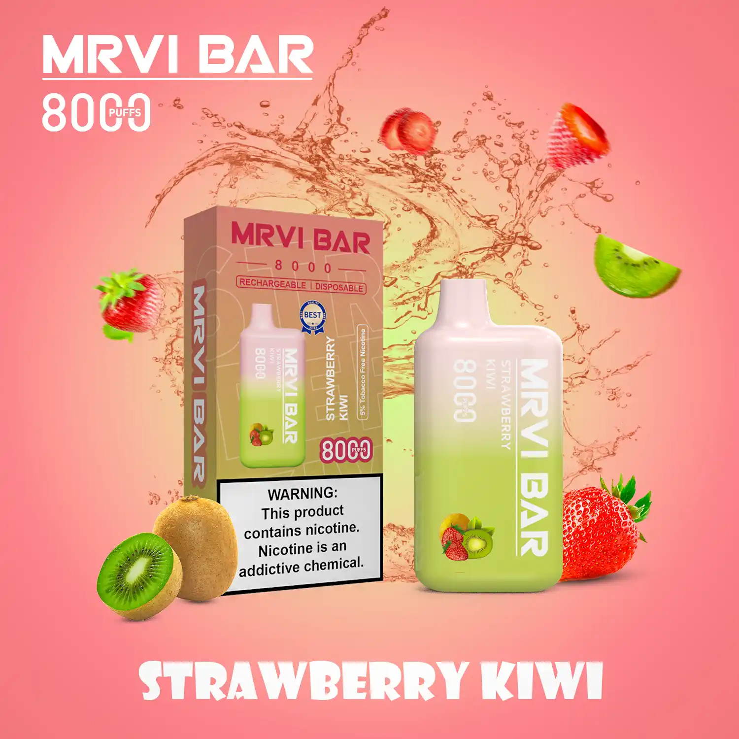 MRVI BAR 8000 Puffs 2%, 3%, 5% Nicotine, Rechargeable Disposable Vape Pen (8) MRVI BAR 8000 Puffs 2%, 3%, 5% Nicotine, Rechargeable Disposable Vape Pen (8)