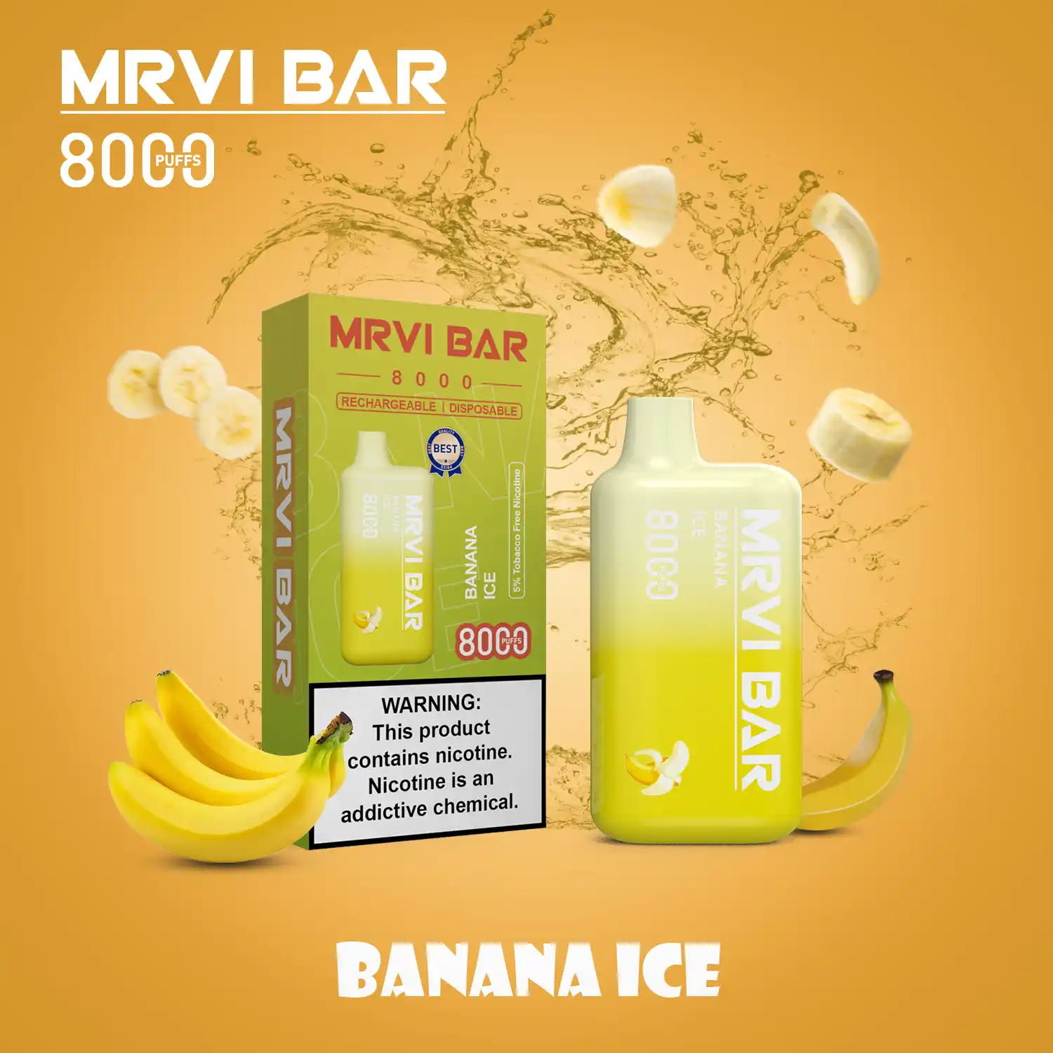 MRVI BAR 8000 Puffs 2%, 3%, 5% Nicotine, Rechargeable Disposable Vape Pen (9) MRVI BAR 8000 Puffs 2%, 3%, 5% Nicotine, Rechargeable Disposable Vape Pen (9)