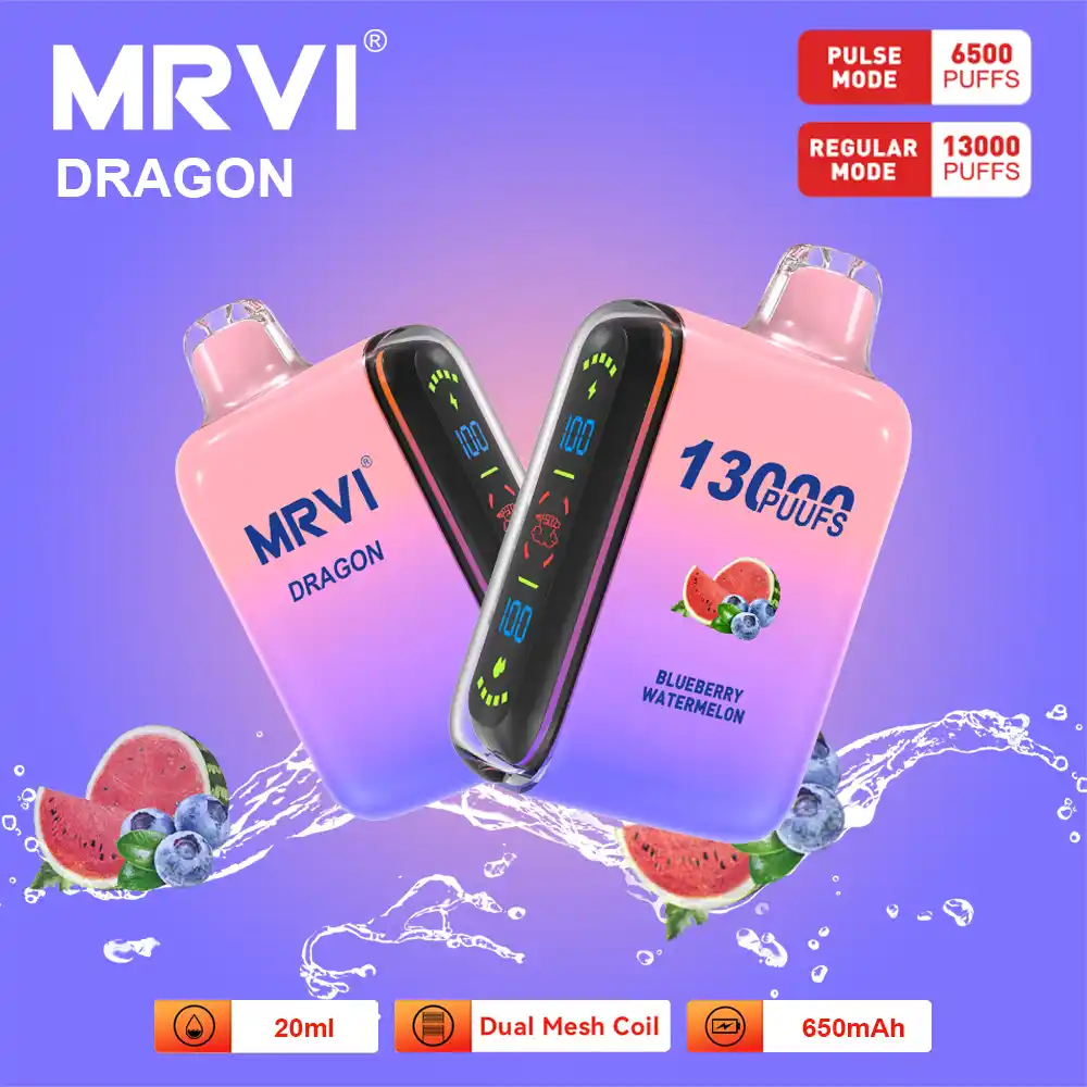 MRVI DRAGON 13000 Puffs 2%, 5% Nicotine, Dual Mesh Coil Disposable Vape Pen (1) MRVI DRAGON 13000 Puffs 2%, 5% Nicotine, Dual Mesh Coil Disposable Vape Pen (1)