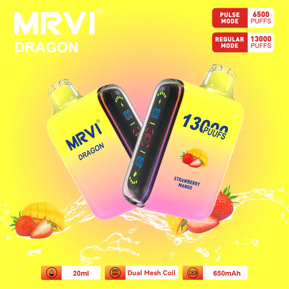 MRVI DRAGON 13000 Puffs 2%, 5% Nicotine, Dual Mesh Coil Disposable Vape Pen (10) MRVI DRAGON 13000 Puffs 2%, 5% Nicotine, Dual Mesh Coil Disposable Vape Pen (10)