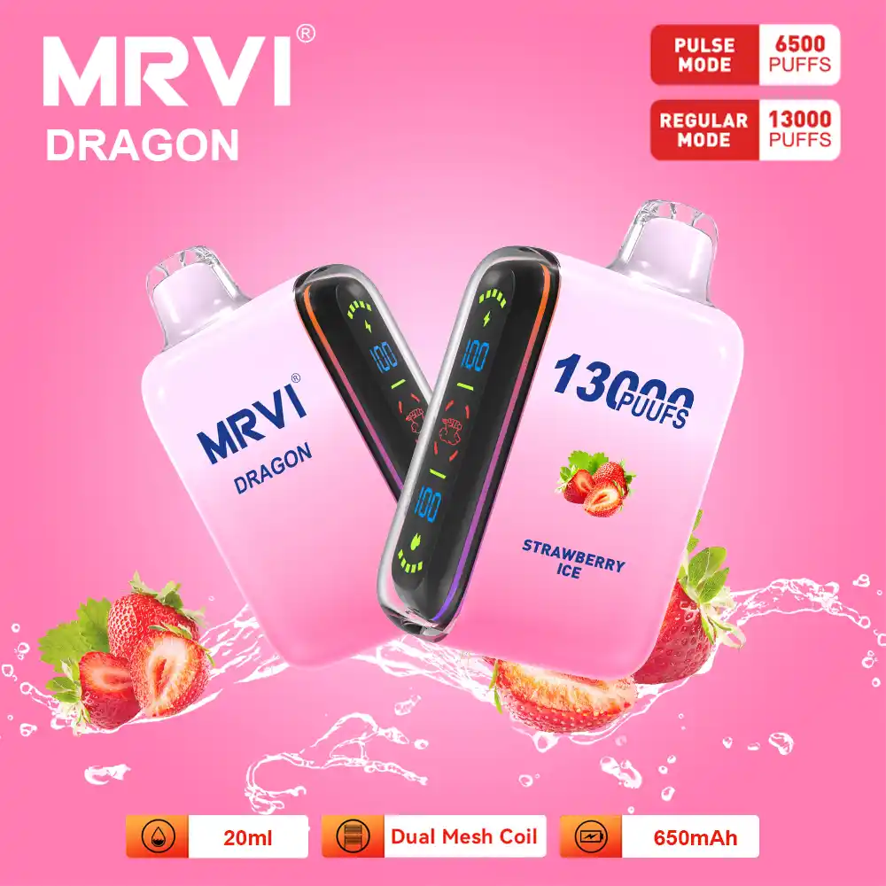 MRVI DRAGON 13000 Puffs 2%, 5% Nicotine, Dual Mesh Coil Disposable Vape Pen (4) MRVI DRAGON 13000 Puffs 2%, 5% Nicotine, Dual Mesh Coil Disposable Vape Pen (4)