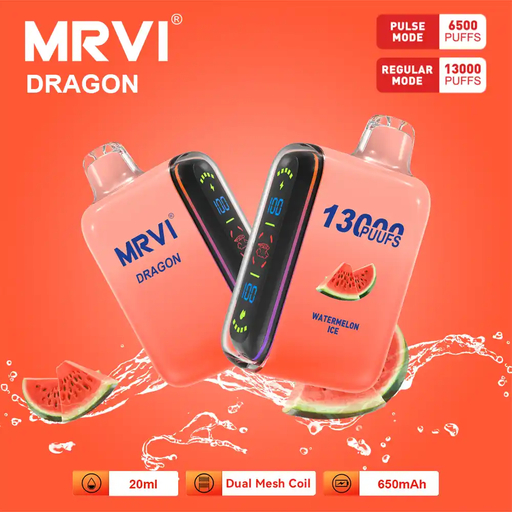 MRVI DRAGON 13000 Puffs 2%, 5% Nicotine, Dual Mesh Coil Disposable Vape Pen (5) MRVI DRAGON 13000 Puffs 2%, 5% Nicotine, Dual Mesh Coil Disposable Vape Pen (5)