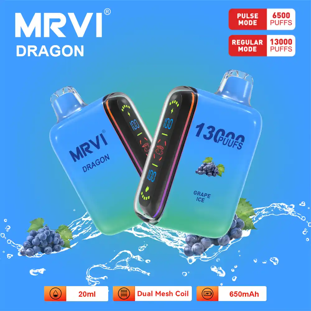 MRVI DRAGON 13000 Puffs 2%, 5% Nicotine, Dual Mesh Coil Disposable Vape Pen (8) MRVI DRAGON 13000 Puffs 2%, 5% Nicotine, Dual Mesh Coil Disposable Vape Pen (8)