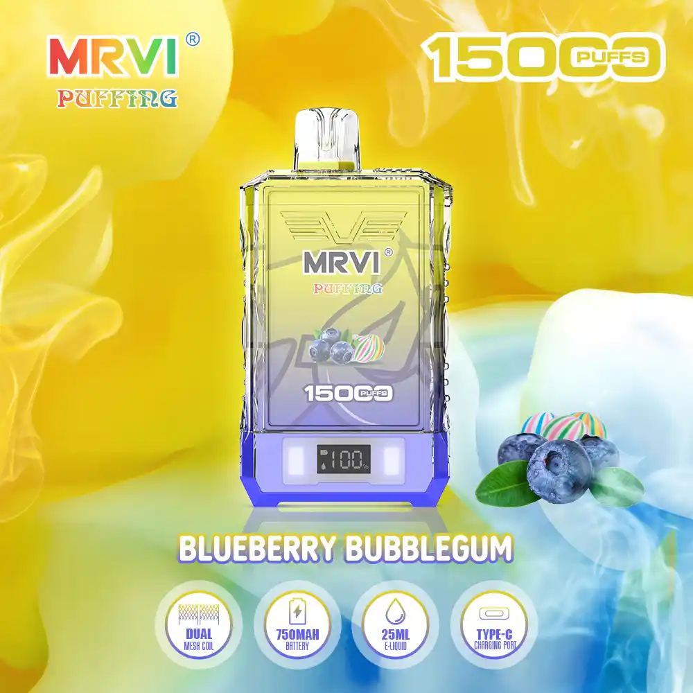 MRVI PUFFING 15000 Puffs Dual Mesh Coil, E-Liquid & Power Screen Display Disposable Vape Pen (10) MRVI PUFFING 15000 Puffs Dual Mesh Coil, E-Liquid & Power Screen Display Disposable Vape Pen (10)