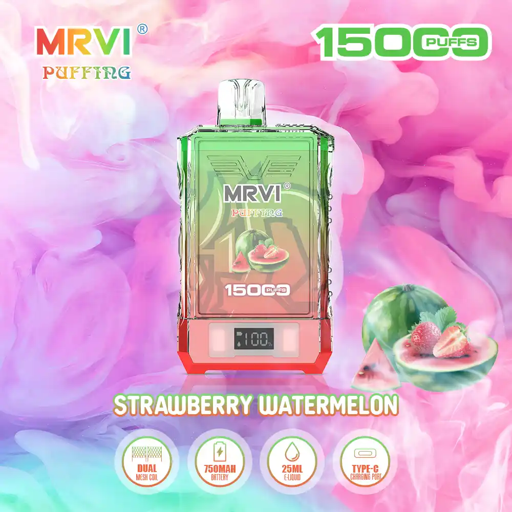 MRVI PUFFING 15000 Puffs Dual Mesh Coil, E-Liquid & Power Screen Display Disposable Vape Pen (6) MRVI PUFFING 15000 Puffs Dual Mesh Coil, E-Liquid & Power Screen Display Disposable Vape Pen (6)