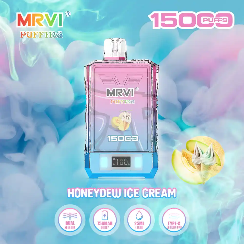 MRVI PUFFING 15000 Puffs Dual Mesh Coil, E-Liquid & Power Screen Display Disposable Vape Pen (7) MRVI PUFFING 15000 Puffs Dual Mesh Coil, E-Liquid & Power Screen Display Disposable Vape Pen (7)