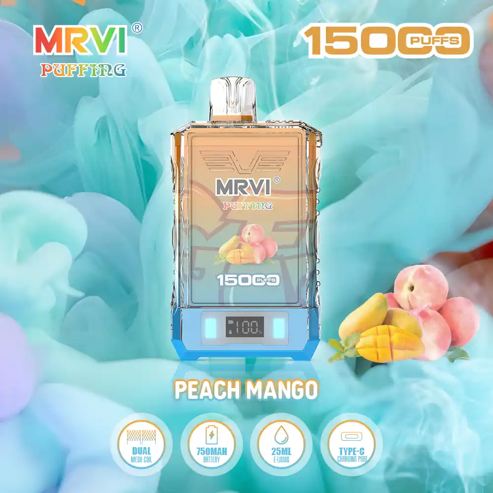 MRVI PUFFING 15000 Puffs Dual Mesh Coil, E-Liquid & Power Screen Display Disposable Vape Pen (9) MRVI PUFFING 15000 Puffs Dual Mesh Coil, E-Liquid & Power Screen Display Disposable Vape Pen (9)