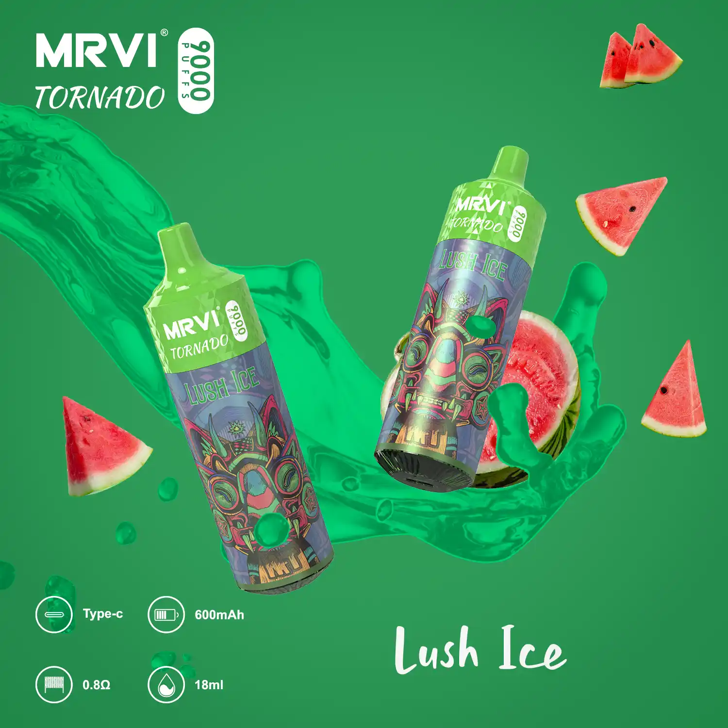 MRVI TORNADO 9000 Puffs 2%, 3%, 5% Nicotine, Mesh Coil Disposable Vape Pen (1) MRVI TORNADO 9000 Puffs 2%, 3%, 5% Nicotine, Mesh Coil Disposable Vape Pen (1)
