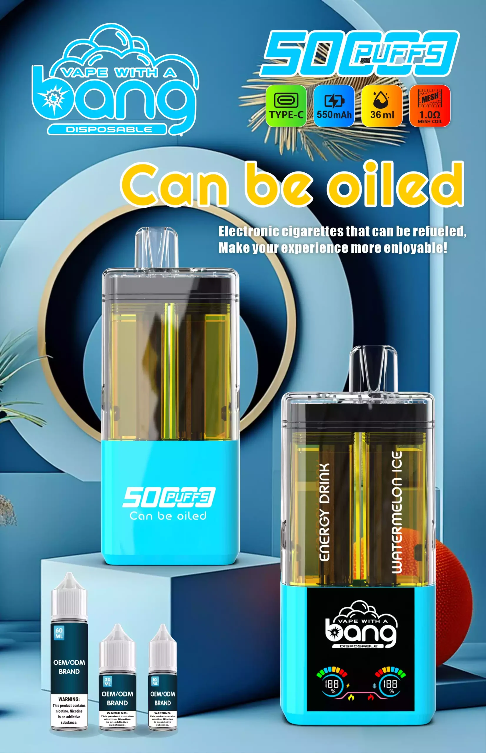New Products BANG 12 Flavors B50K 0% 2% 5% Nicotine Disposable Vape 36ml Prefilled (11) New Products BANG 12 Flavors B50K 0% 2% 5% Nicotine Disposable Vape 36ml Prefilled (11)