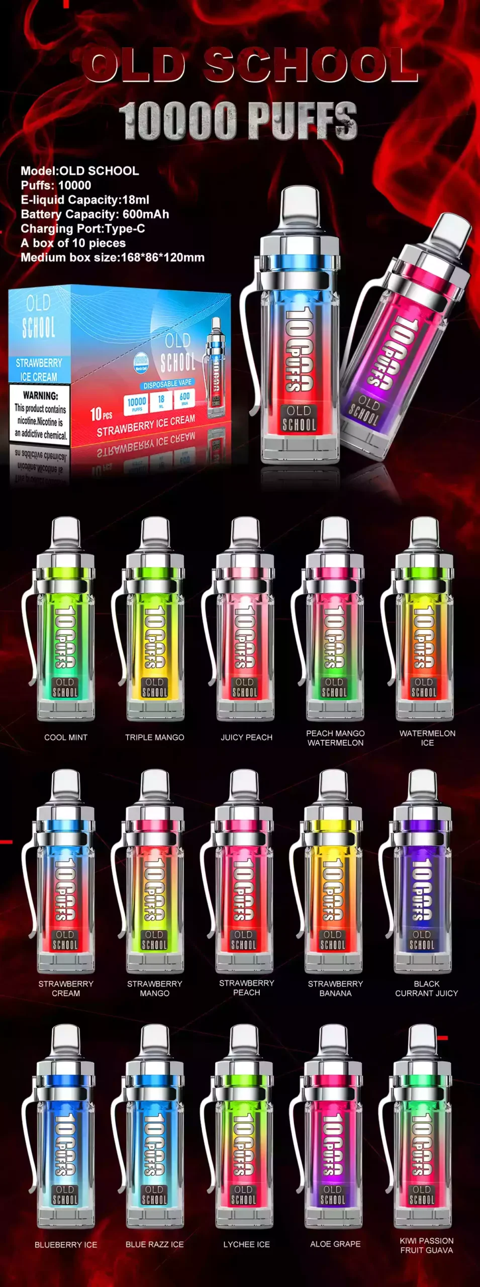 OLD SCHOOL 10000 PUFFS Disposable Vape – Long-Lasting Flavor with Mesh Coil Technology (11) OLD SCHOOL 10000 PUFFS Disposable Vape – Long-Lasting Flavor with Mesh Coil Technology (11)