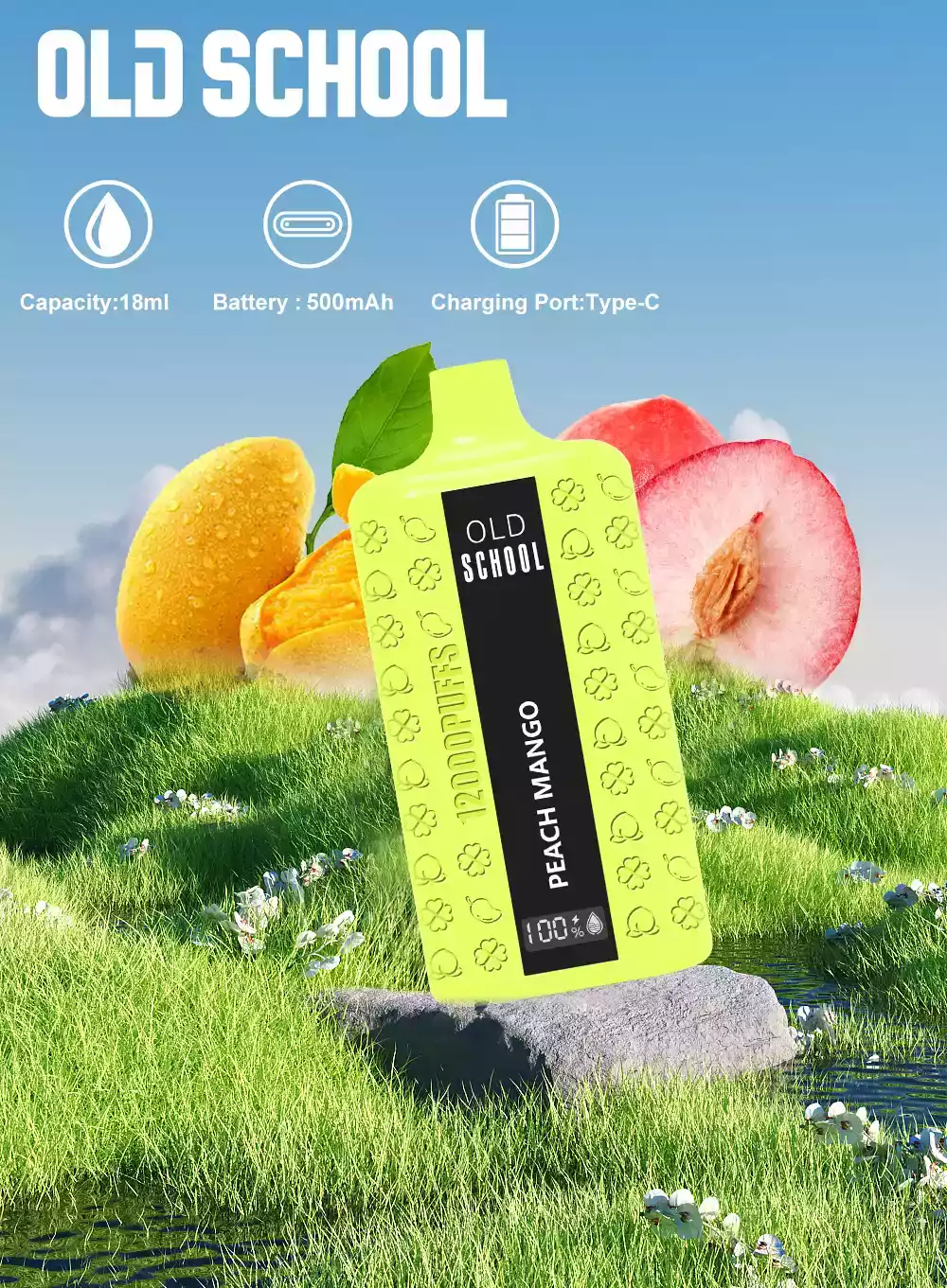 OLD SCHOOL DM 12000 Puffs Disposable Vape 0% 2% 5% Nicotine with High-Capacity E-Liquid and Mesh Coil (5) OLD SCHOOL DM 12000 Puffs Disposable Vape 0% 2% 5% Nicotine with High-Capacity E-Liquid and Mesh Coil (5)