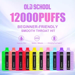 OLD SCHOOL DM 12000 Puffs Disposable Vape 0% 2% 5% Nicotine with High-Capacity E-Liquid and Mesh Coil