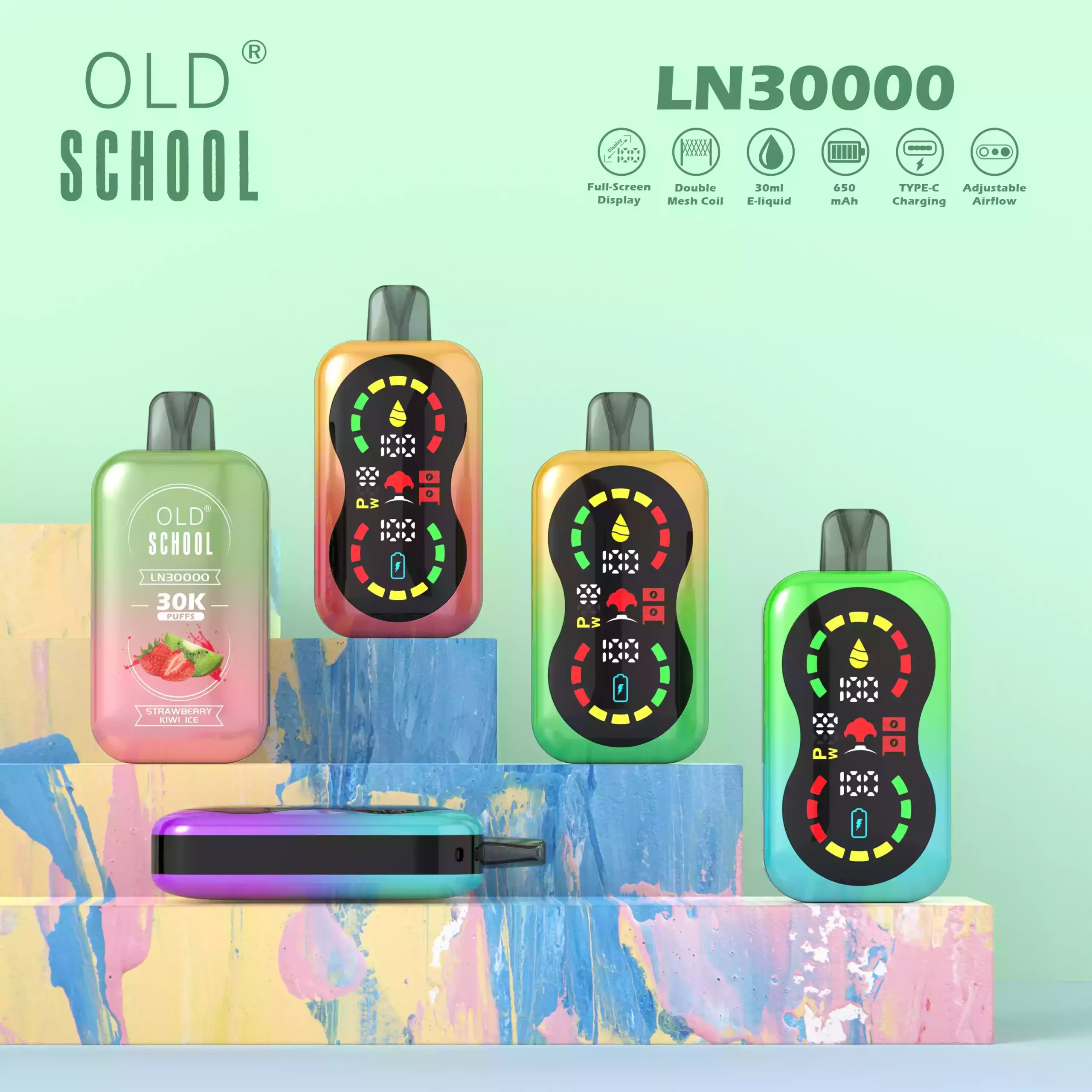 OLD School LN 30000 PUFFS LED Display Edition Disposable Vape Pen (2) OLD School LN 30000 PUFFS LED Display Edition Disposable Vape Pen (2)