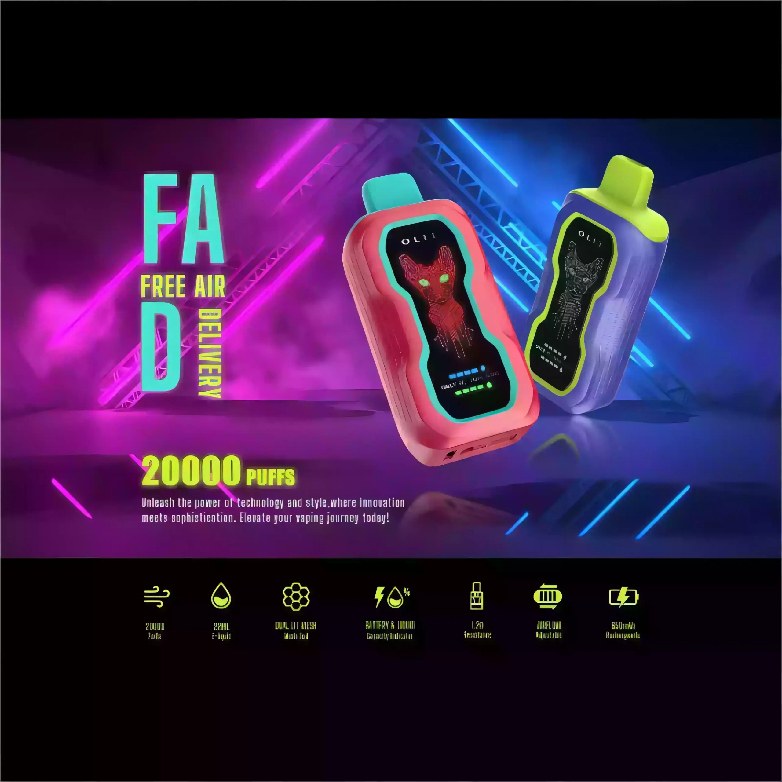 OLIT FAD 20000 Puffs High-Capacity Disposable Vape with LED Display and Type-C Charging (7) OLIT FAD 20000 Puffs High-Capacity Disposable Vape with LED Display and Type-C Charging (7)