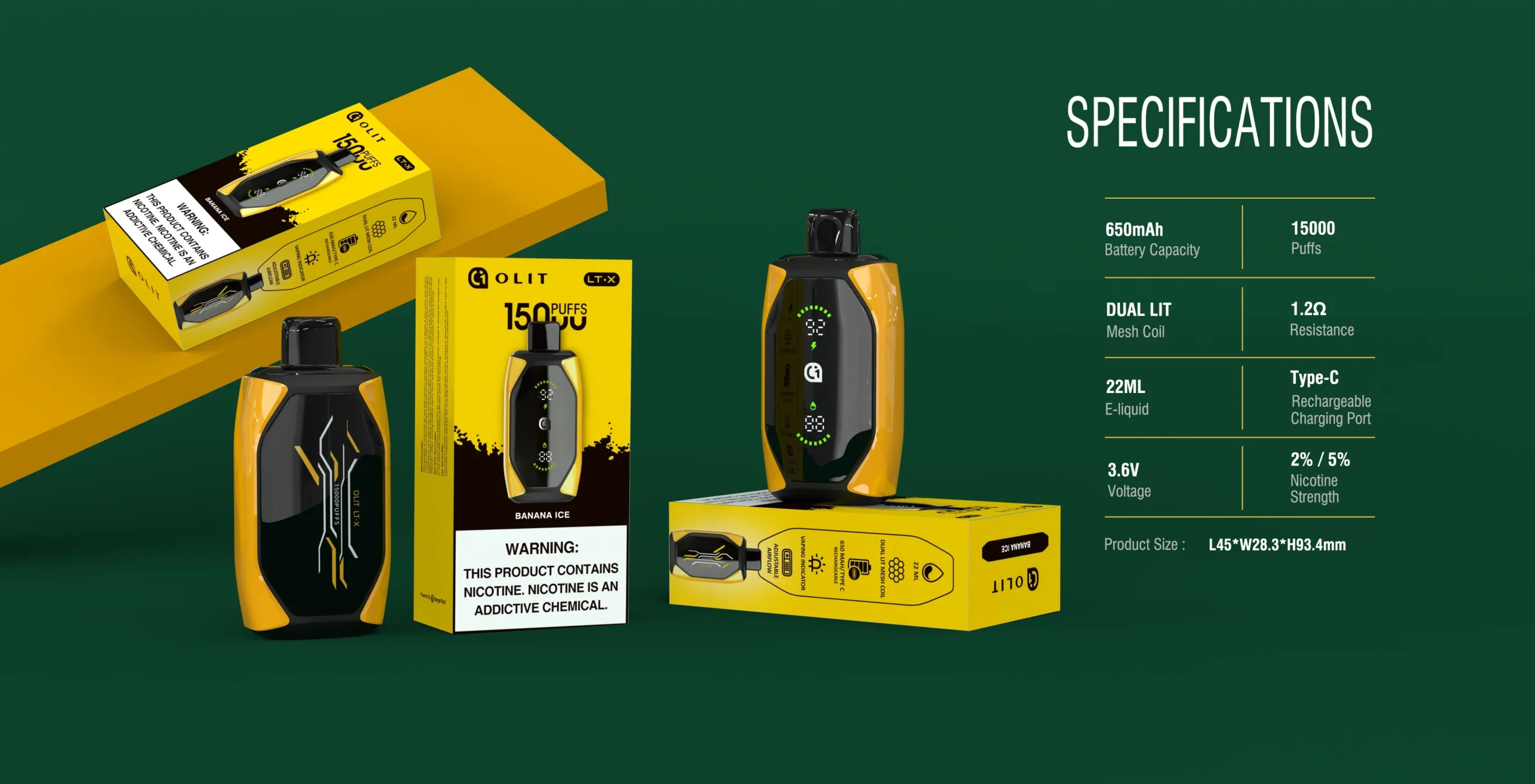OLIT LT X 15000 Puffs Wholesale Disposable Vape with 22ml Prefilled Liquid and Dual Mesh Coil (2) OLIT LT X 15000 Puffs Wholesale Disposable Vape with 22ml Prefilled Liquid and Dual Mesh Coil (2)