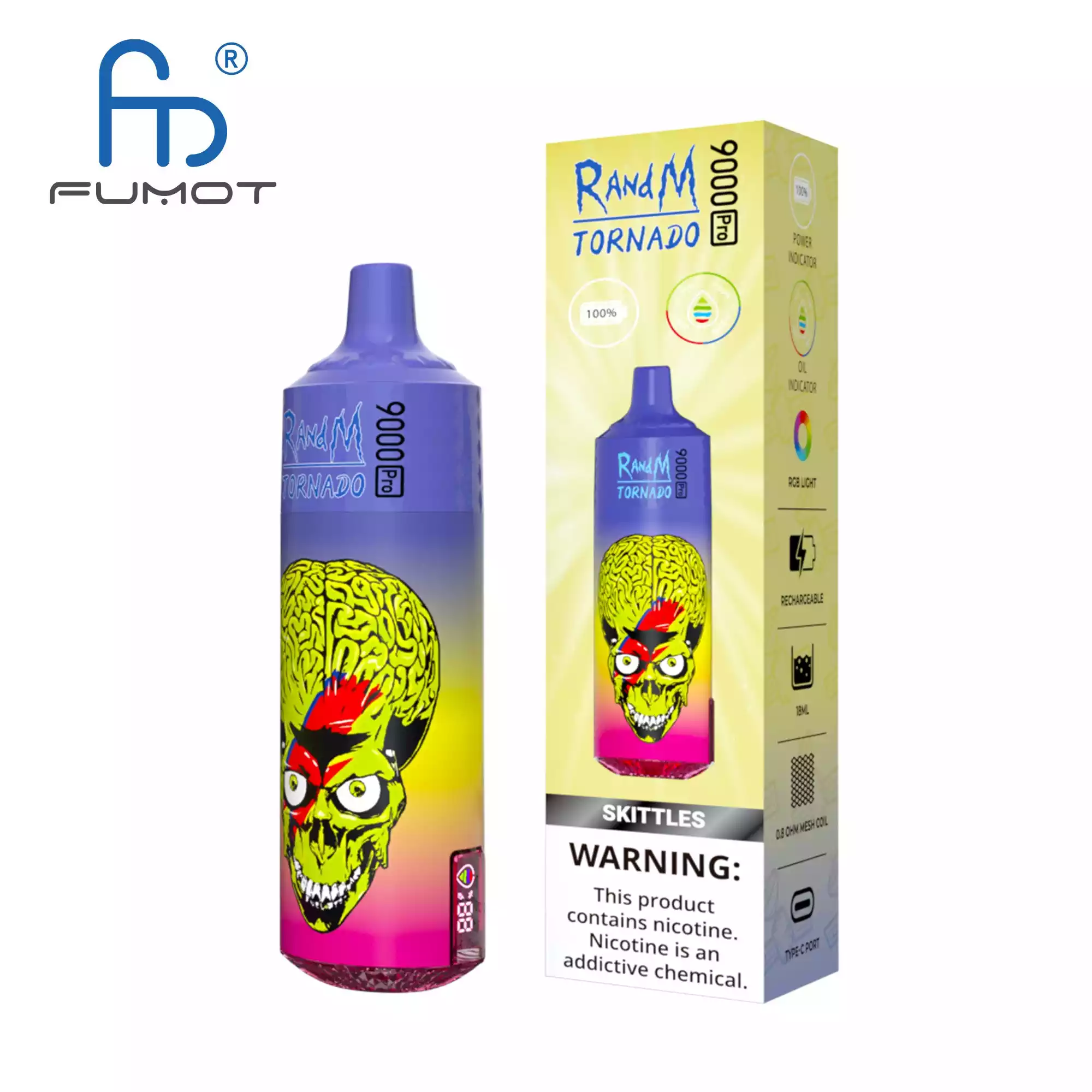RandM Tornado 9000 Puffs Pro Disposable Vape with 18ml Prefilled Liquid and Mesh Coil, Available in 0% 2% 5% Nicotine (14) RandM Tornado 9000 Puffs Pro Disposable Vape with 18ml Prefilled Liquid and Mesh Coil, Available in 0% 2% 5% Nicotine (14)