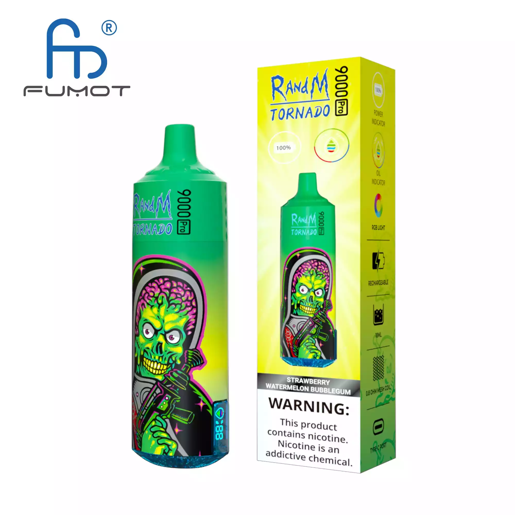 RandM Tornado 9000 Puffs Pro Disposable Vape with 18ml Prefilled Liquid and Mesh Coil, Available in 0% 2% 5% Nicotine (17) RandM Tornado 9000 Puffs Pro Disposable Vape with 18ml Prefilled Liquid and Mesh Coil, Available in 0% 2% 5% Nicotine (17)
