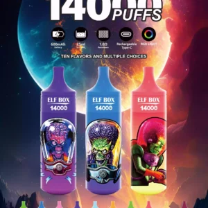 Titel ELF BOX RGB 14000 Puffs Einweg Vape0% 2% 3% 5% NikotinNeuster Einweg Vape Pen