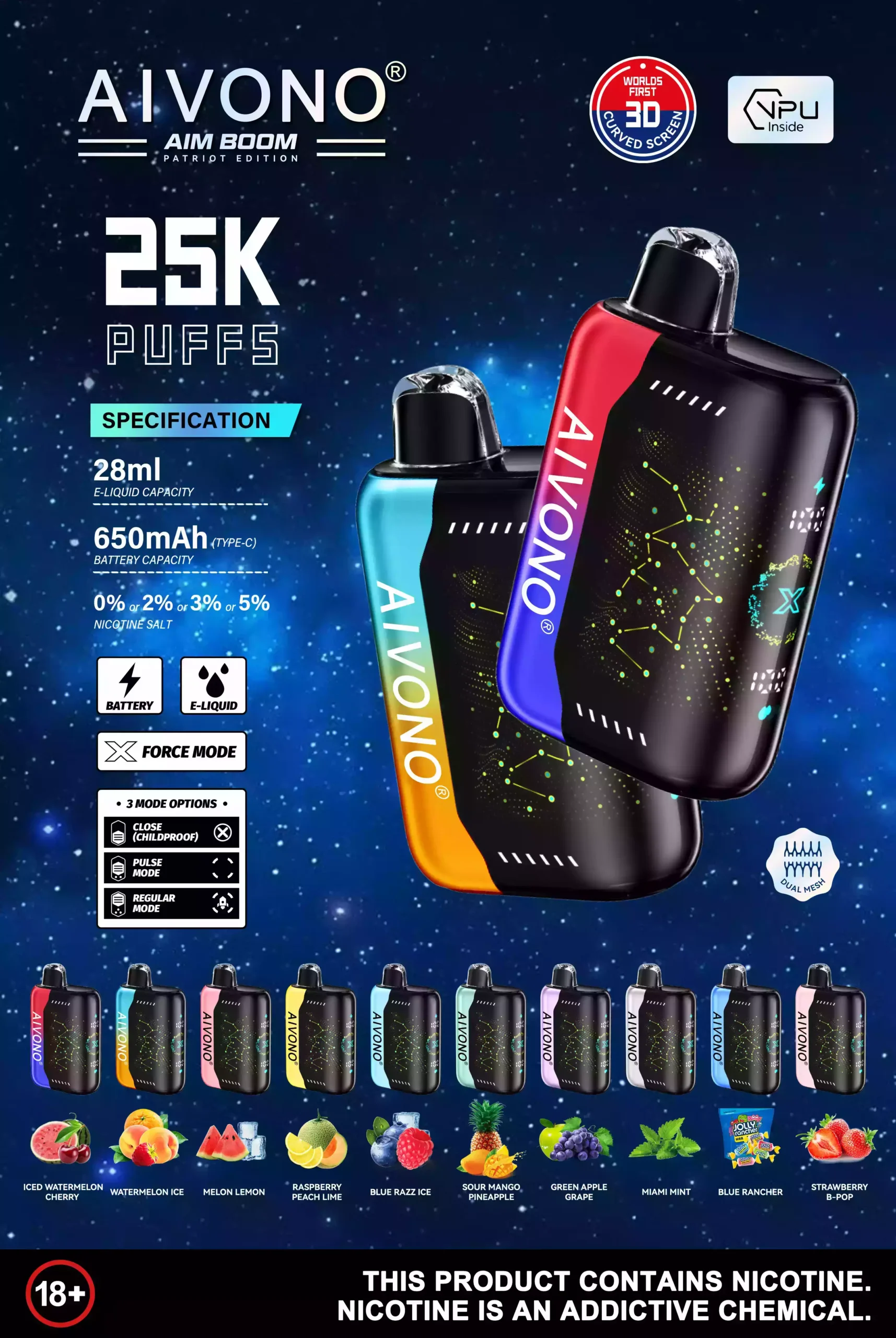 Top-Rated AIVONO AIM BOOM 25000 Puffs Einweg-Vape mit 28ml vorgefülltem Liquid und Mesh Coil (11) (2) Top-Rated AIVONO AIM BOOM 25000 Puffs Einweg-Vape mit 28ml vorgefülltem Liquid und Mesh Coil (11) (2)