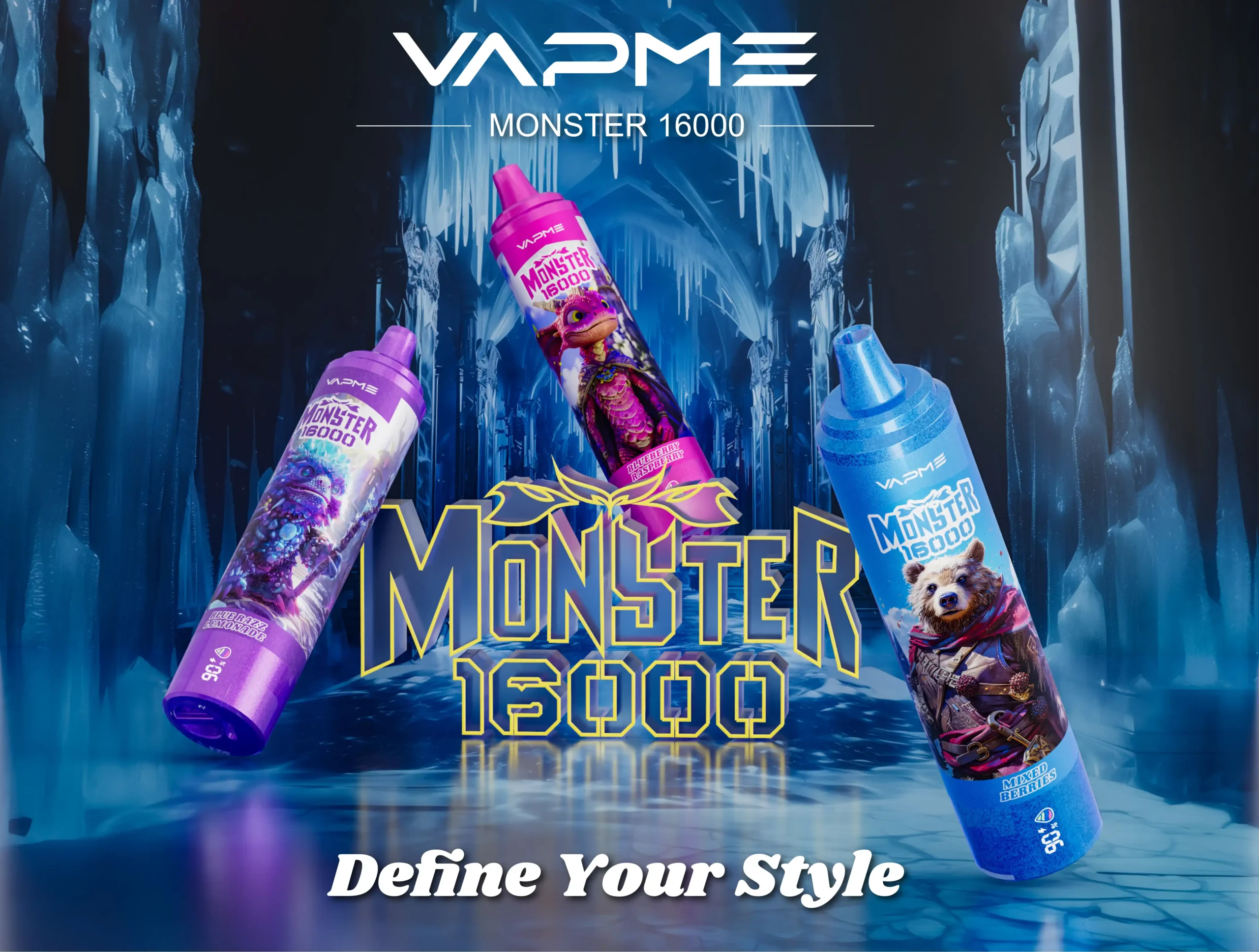 VAPME MONSTER 16000 Puffs 2%, 5% Nicotine, Mesh Coil Disposable Vape Pen (2) VAPME MONSTER 16000 Puffs 2%, 5% Nicotine, Mesh Coil Disposable Vape Pen (2)
