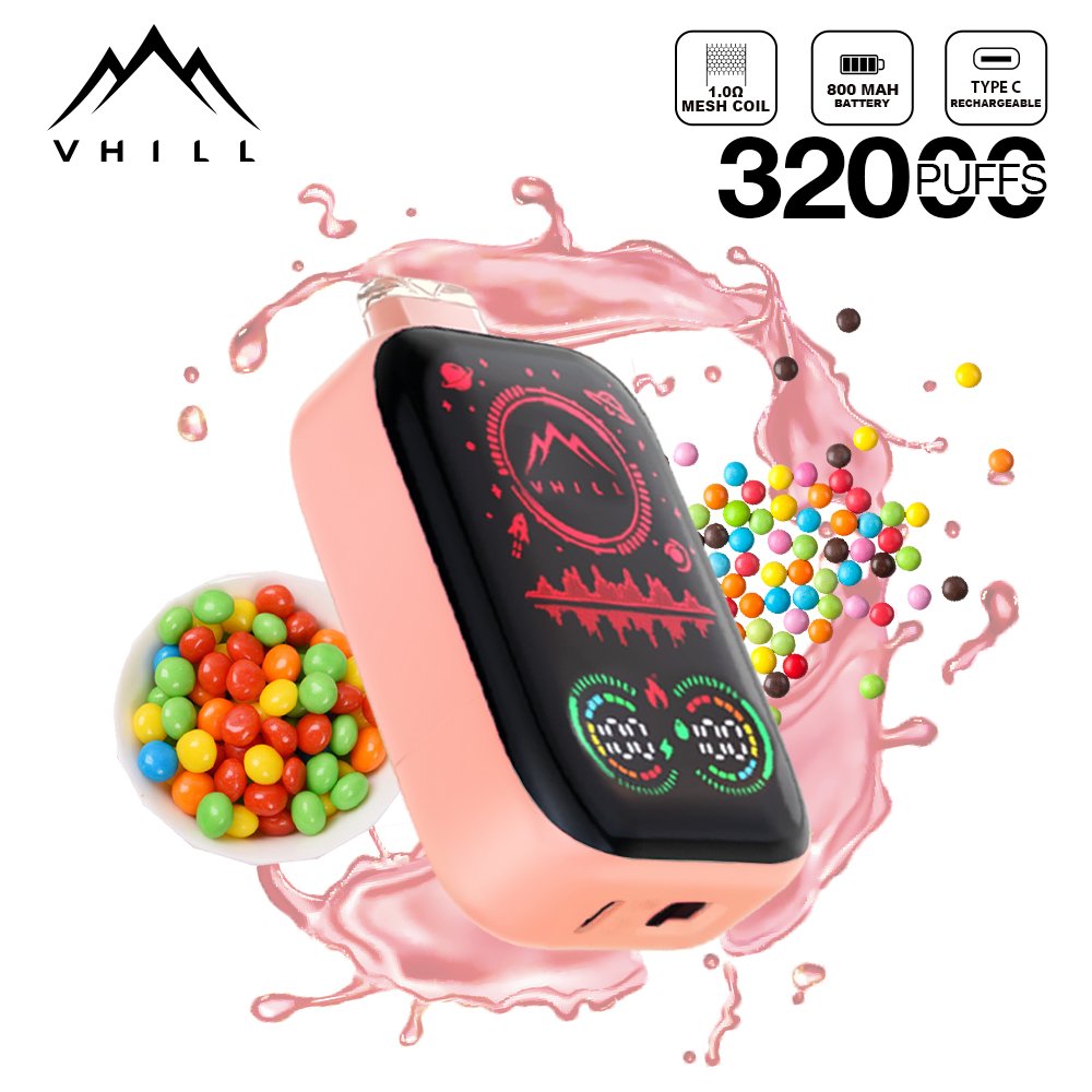 Vhill FULL SCREEN 32000 Puffs Three Tanks, LCD Display, Mesh Coil Disposable Vape Pen (1) Vhill FULL SCREEN 32000 Puffs Three Tanks, LCD Display, Mesh Coil Disposable Vape Pen (1)