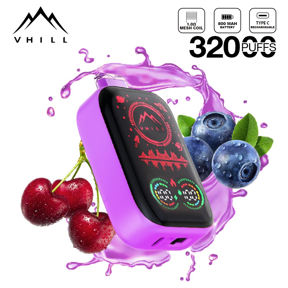 Vhill FULL SCREEN 32000 Puffs Three Tanks, LCD Display, Mesh Coil Disposable Vape Pen (2) Vhill FULL SCREEN 32000 Puffs Three Tanks, LCD Display, Mesh Coil Disposable Vape Pen (2)
